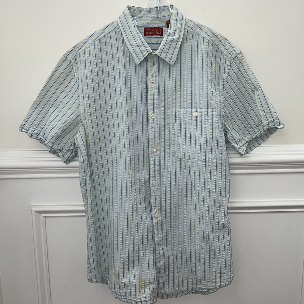 Perry Ellis America Men’s Casual Short Sleeve Button Down Shirt Size S